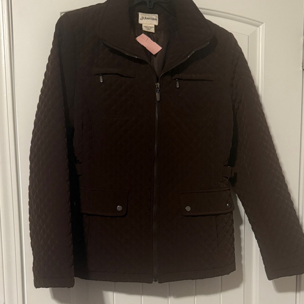 St. John's Bay Women's Chocolate Quilted Utility Jacket